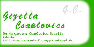 gizella csaplovics business card